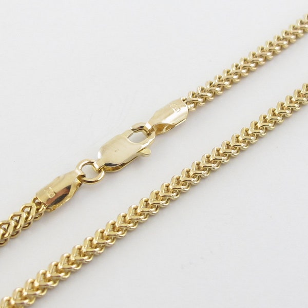 14K Yellow Gold Unisex Franco Link Chain Necklace - Great Chain For Pendant 22" 6.9 grams