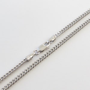 1.20 mm ラウンド フランコ チェーン ネックレス 本物の 14K ホワイト 