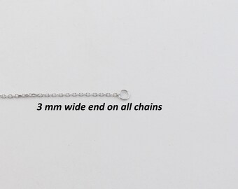 Unisex 14k Weißgold-Anhängerkette, 58,5 Mm | 1,13 Mm Breite, Handgemacht