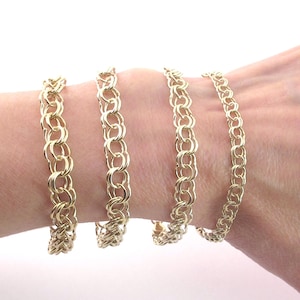 14k Solid Yellow Gold Charm Bracelet 7&quot;, 7 1/2&quot;, 8&quot; - 5 mm , 6.7 mm , 7.5 mm , 8.0 mm