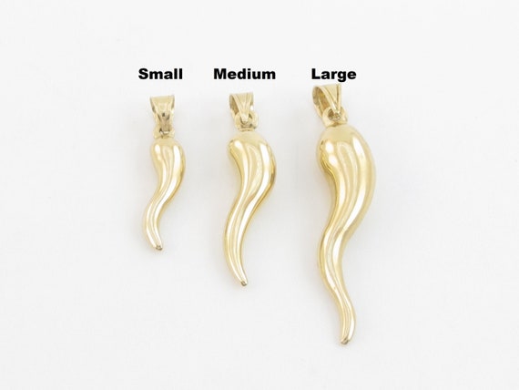 Solid gold italian horn pendant sale
