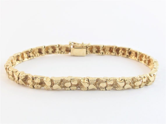 Buy 14k Solid Yellow Gold Nugget Bracelet Exquisite Bracelet for Women  Online in India - Etsy