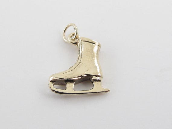 14k Yellow gold Ice Skating Boot Charm - 14k Yello