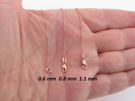 14k Solid Rose Gold Cable Chain 14 16 