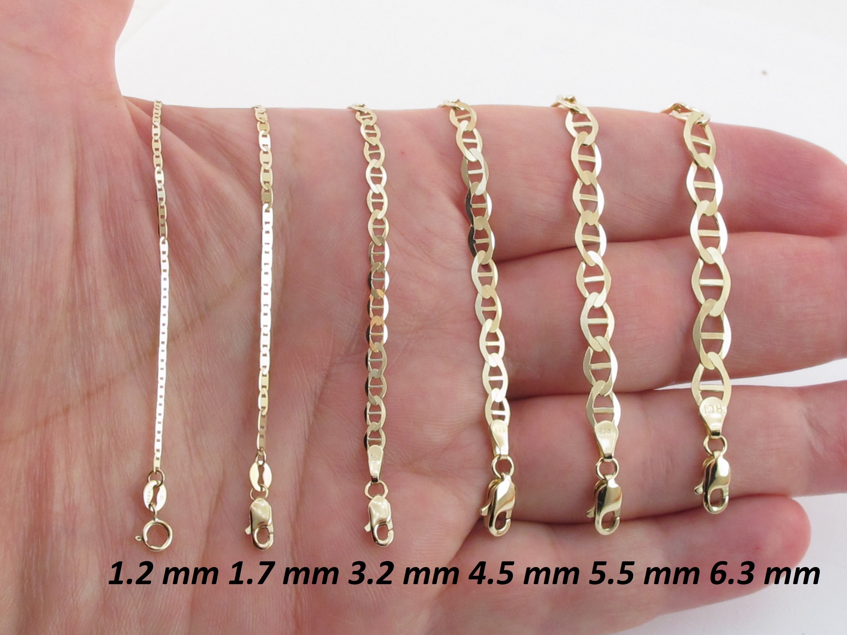 14k Solid Yellow Gold Anchor Link Chain - Etsy