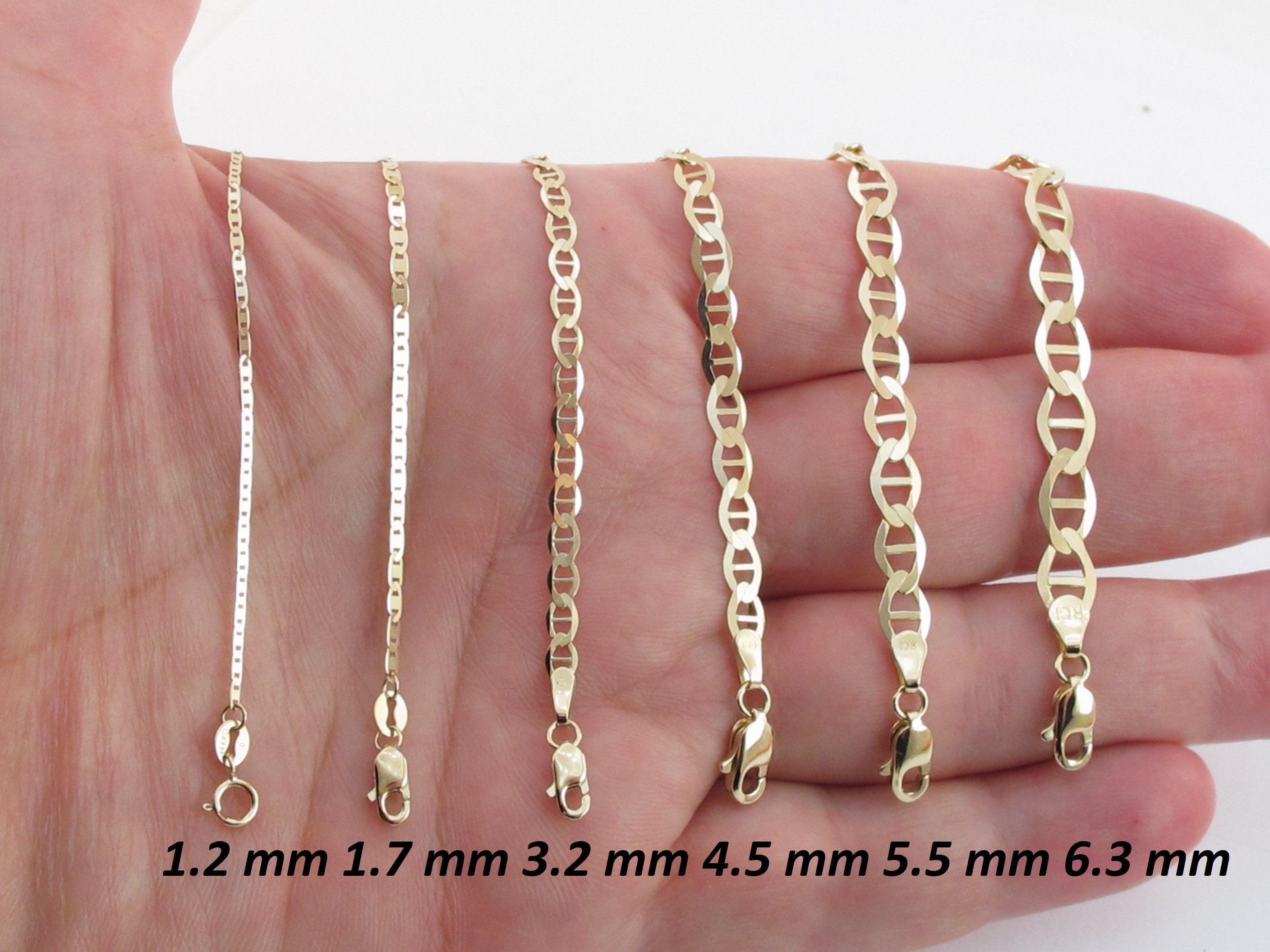 14k Yellow Gold Concave Anchor Chain Bracelet