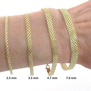 14k Solid Yellow Gold Bismark Bracelet - Thin Dainty Style
