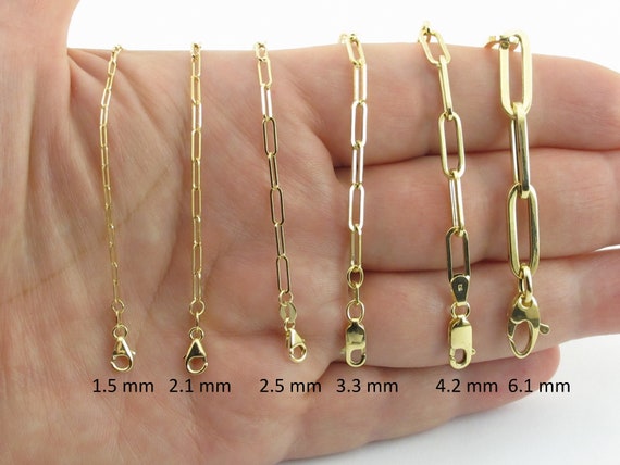 14k Yellow Gold Paperclip Chain 