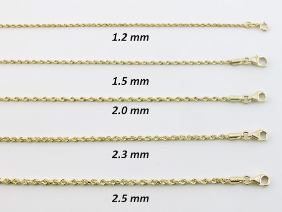 Diamond Cut Solid Rope Chain 14k Yellow 