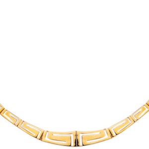 14K Yellow Gold Greek Key Set of Bracelet Necklace