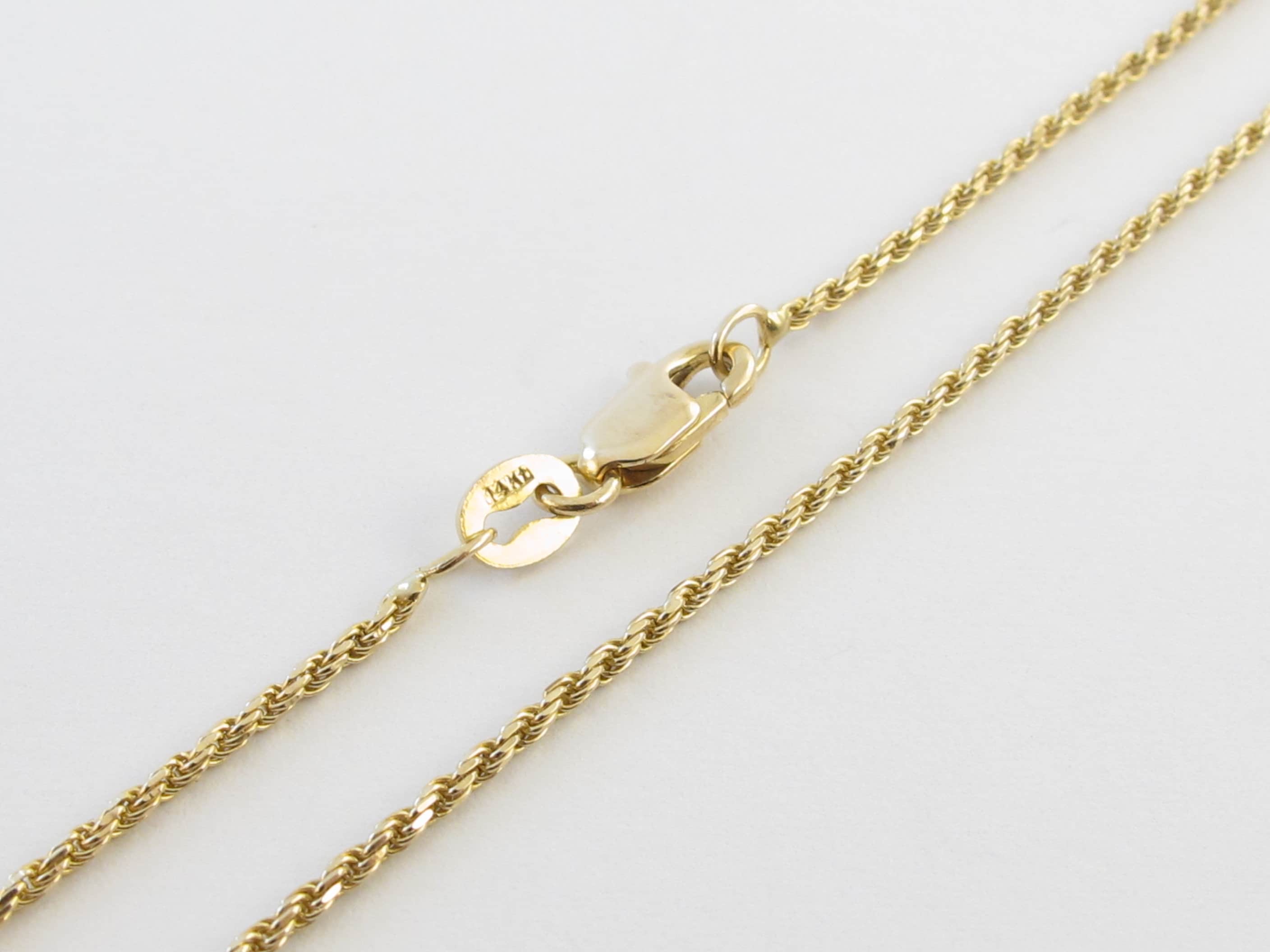 14k Yellow Gold Rope Chain Necklace 20 