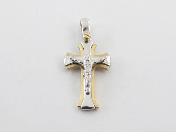 18k Yellow Gold Cross Pendant White - 18k Gold Cross Pendant Made In Italy 18k Yellow Gold Cross Pendant White - 18k Gold Cross Pendant Made In Italy