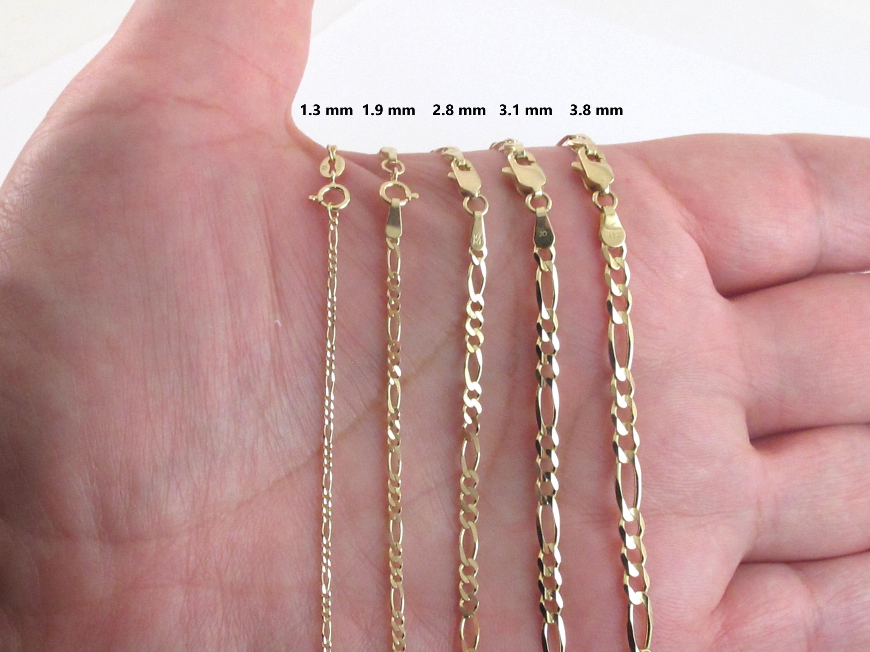 K14 Gold Figaro Chain BELIEVER JEWELRY 4mm 14k Yellow Gold