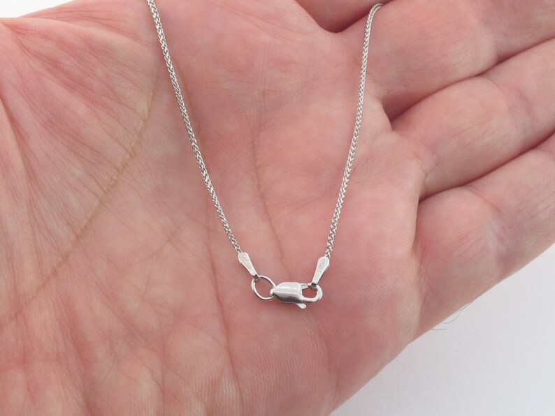 14k White Gold Wheat Chain Necklace 16 18 20 Etsy