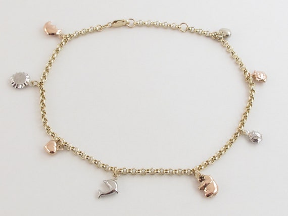 14k yellow gold ankle bracelets