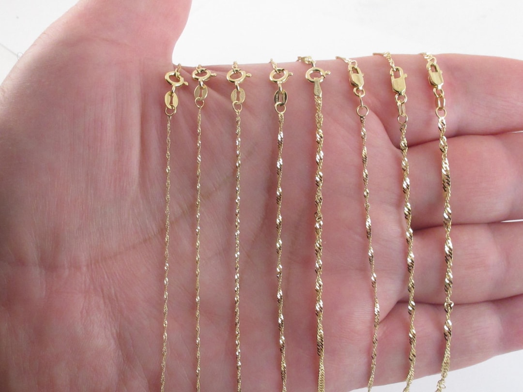 14k Yellow Gold Singapore Style Adjustable Chain (1.40 mm)