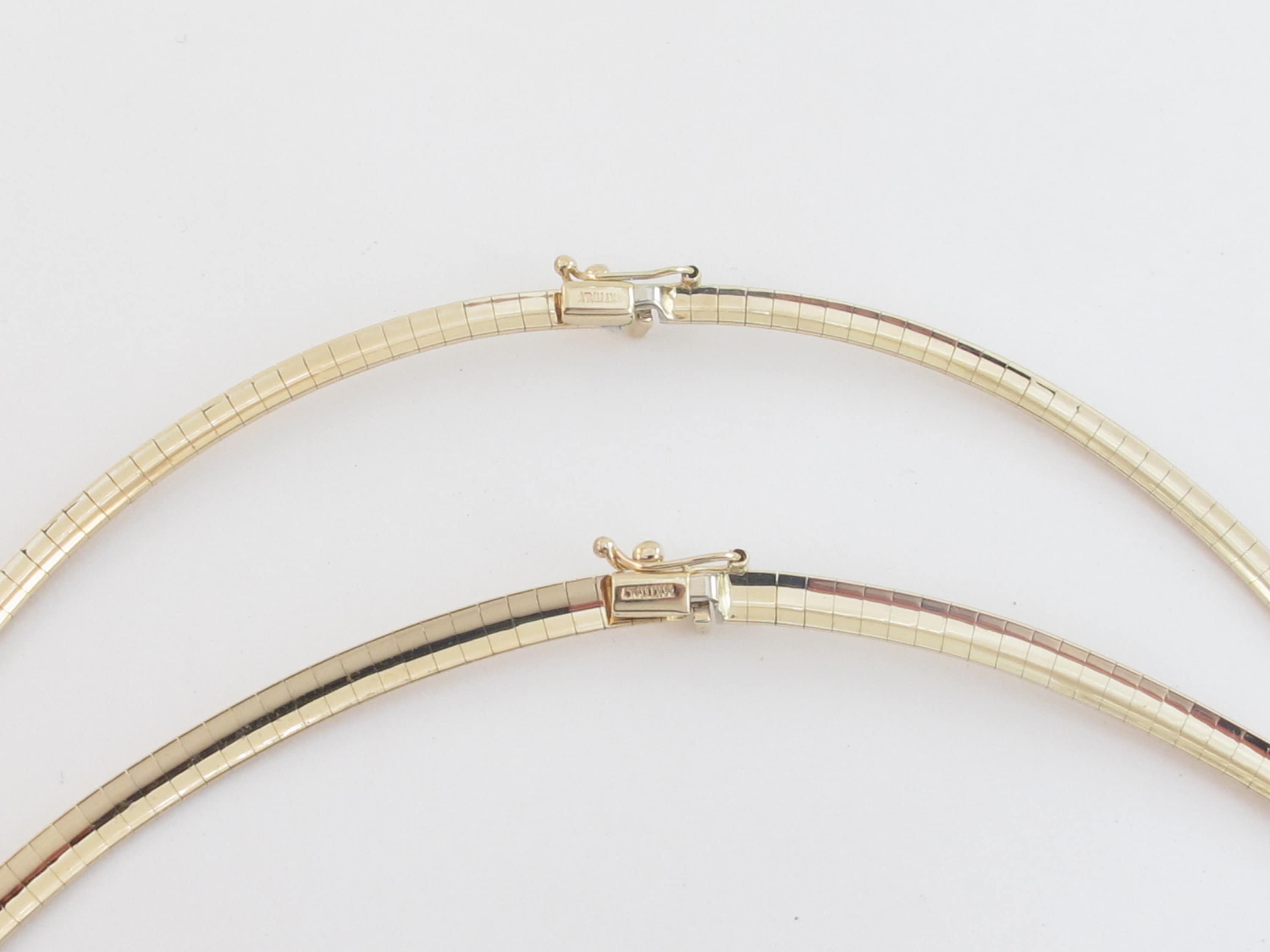 14K イエロー ゴールド クラシック オメガ ネックレス 16