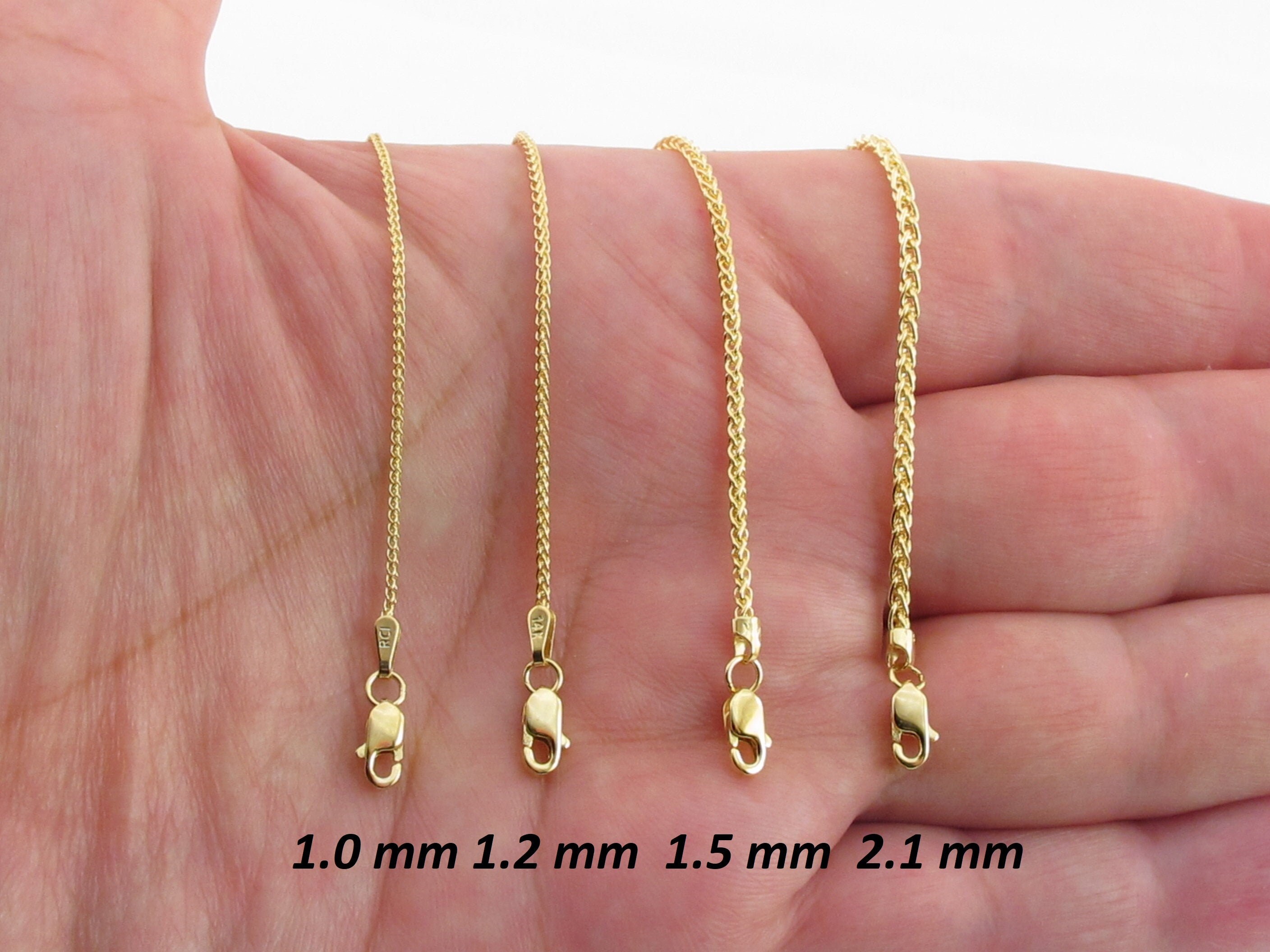 Beauniq 14k Yellow or White Gold 1.0 Millimeter Diamond-Cut Wheat Chain Necklace Beauniq 14k Yellow or White Gold 1.0 Millimeter Diamond-Cut Wheat Chain Necklace