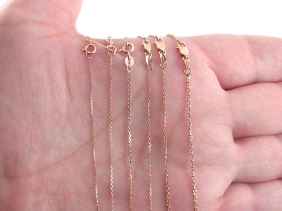 14kt 14K White Solid Gold 16 18 20 24 2mm Diamond Cut Cable Necklace Lobster