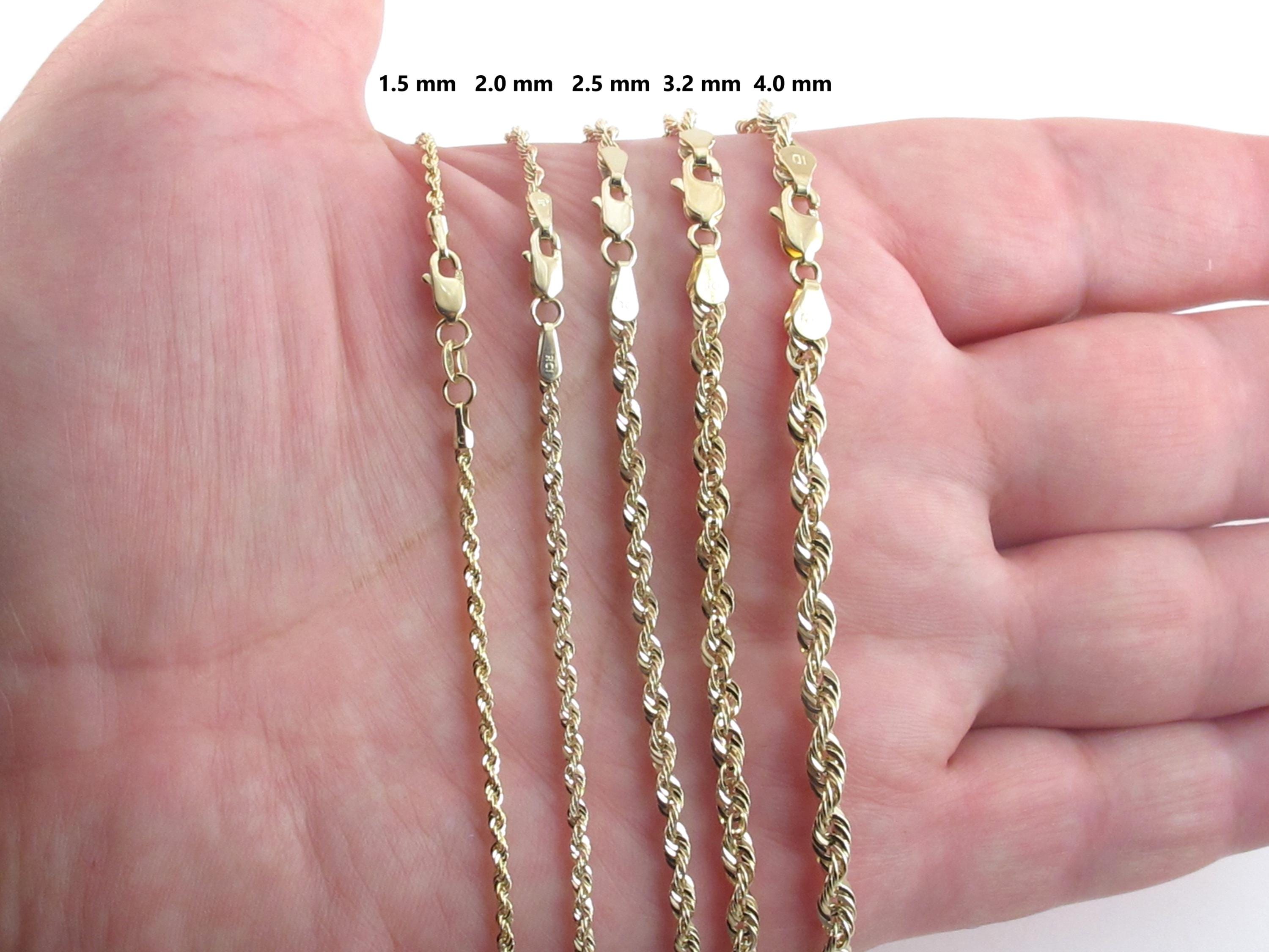 Nuragold 18K イエローゴールド 2.7mm ソリッドマイアミキューバリンク