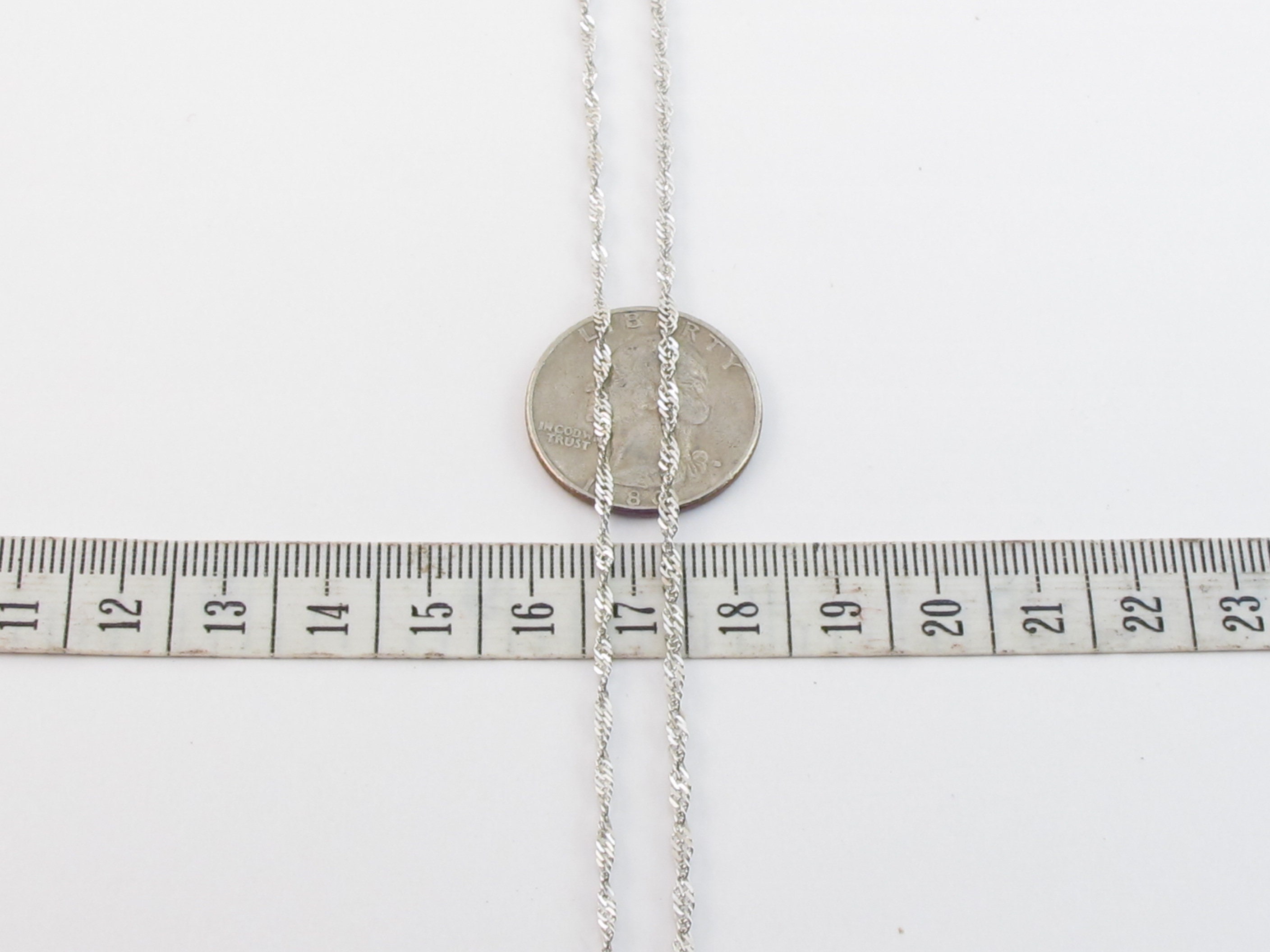14k White Gold Singapore Chain 16 18 20 - Etsy
