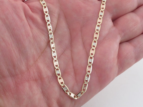 アクセサリー sunny side Small Anchor Chain Necklace 14k Gold Anchor Chain Necklace - Shiny Diamond Cut Yellow