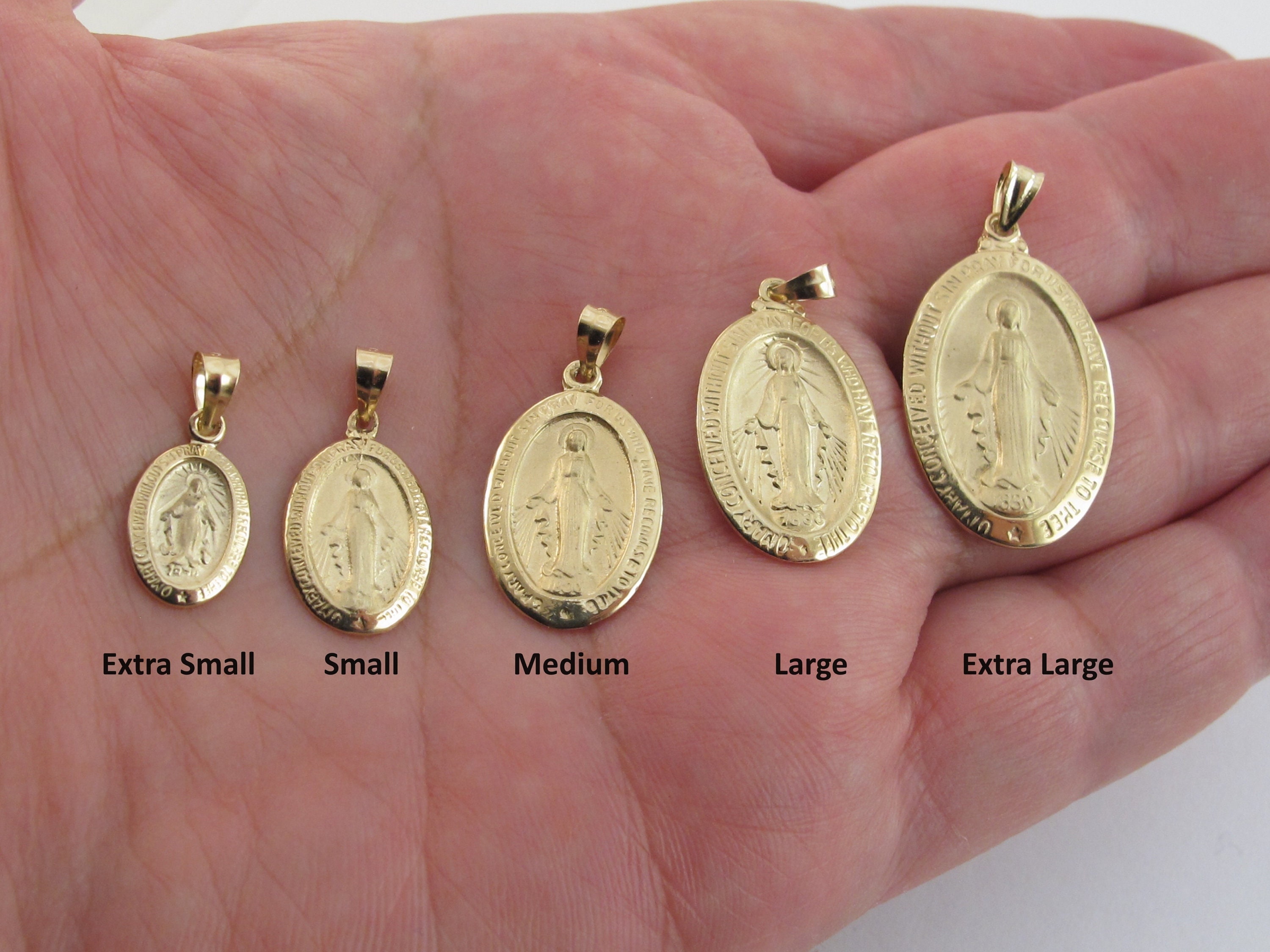 Small gold shop virgin mary pendant