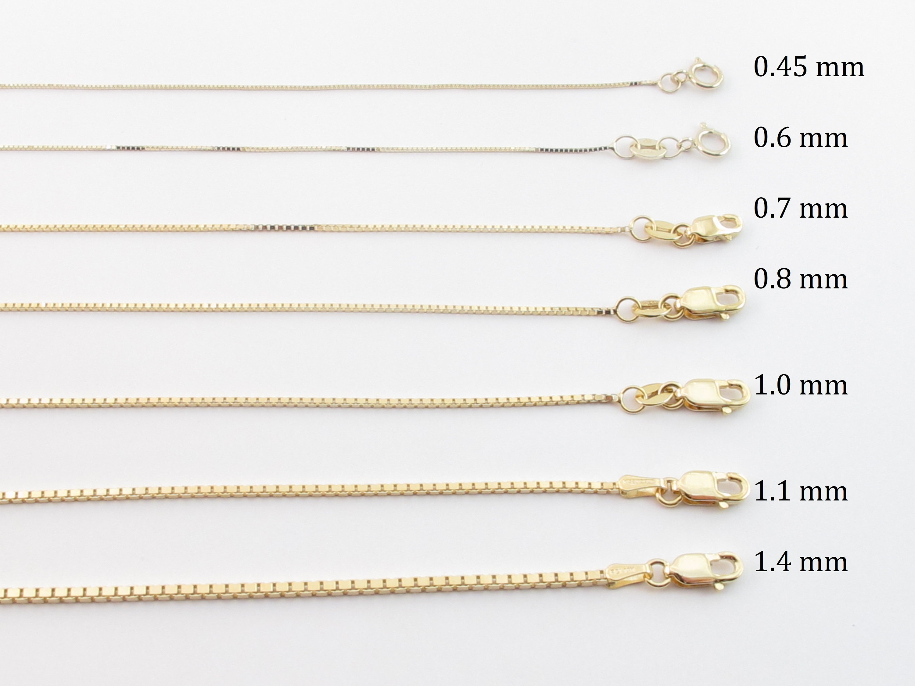 14k Solid Yellow Gold Box Chain Necklace 13 16 18 20 22 24 30 0.45 Mm 0.6 Mm , 0.8 Mm , 1.0 Mm , 1.1 Mm 1.4 Mm 1.6 Mm - Etsy 14k Solid Yellow Gold Box Chain Necklace 13 16 18 20 22 24 30 0.45 Mm 0.6 Mm , 0.8 Mm , 1.0 Mm , 1.1 Mm 1.4 Mm 1.6 Mm - Etsy