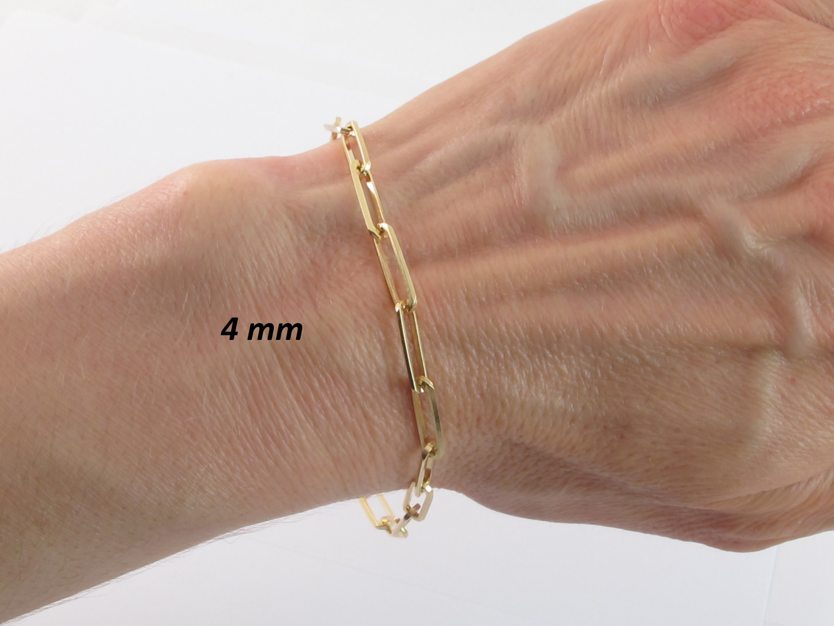solid-14k-yellow-gold-paperclip-bracelet-7-1-4-7-etsy