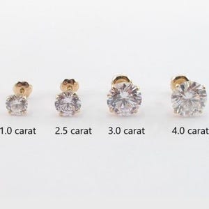 14k Gold Moissanite Stud Earrings: Certified D-VVS, 1-5 Carat