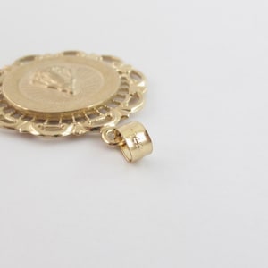 14K Solid Yellow Gold Miraculous Virgin Mary Pendant Necklace - Etsy