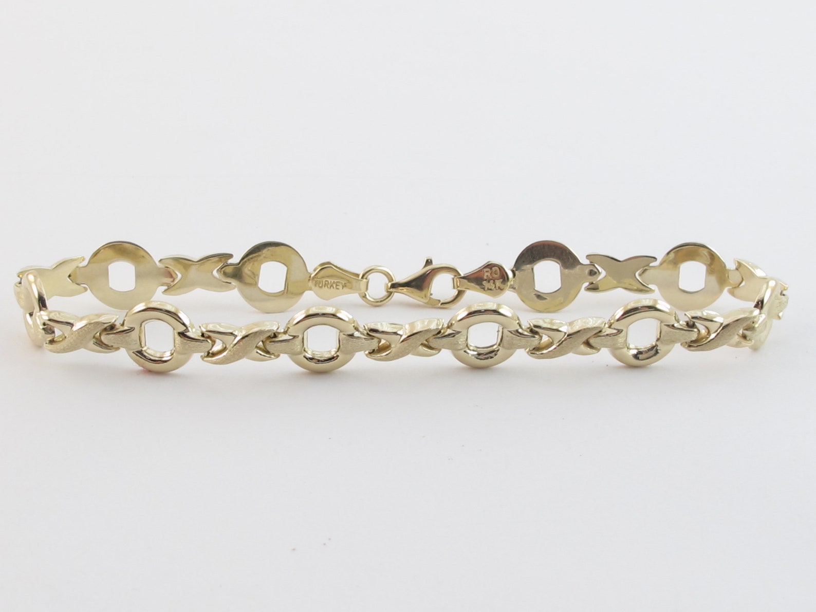 14k Yellow Gold XO Bracelet Etsy