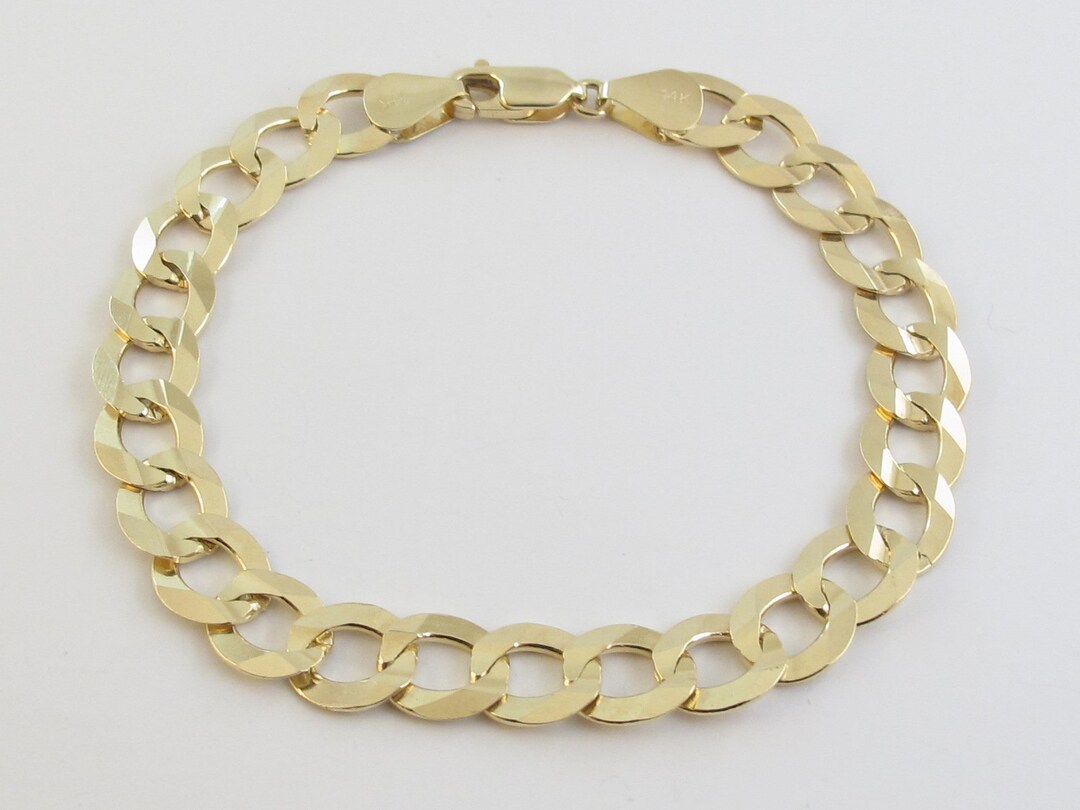 Fine Solid 9ct Yellow Gold 5mm Curb Bracelet 8.5 & 7.5'' for Men, Ladies,  Unisex - Etsy