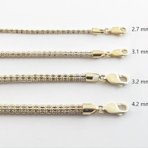 14k Gold Ice Chain Necklace: Glittery Two Tone, 16-20 Inch - Etsy
