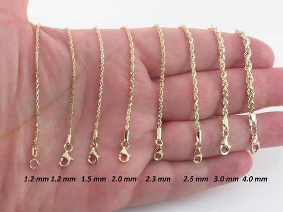 4.0mm Diamond-Cut Rope Chain Necklace in 14K Gold - 22