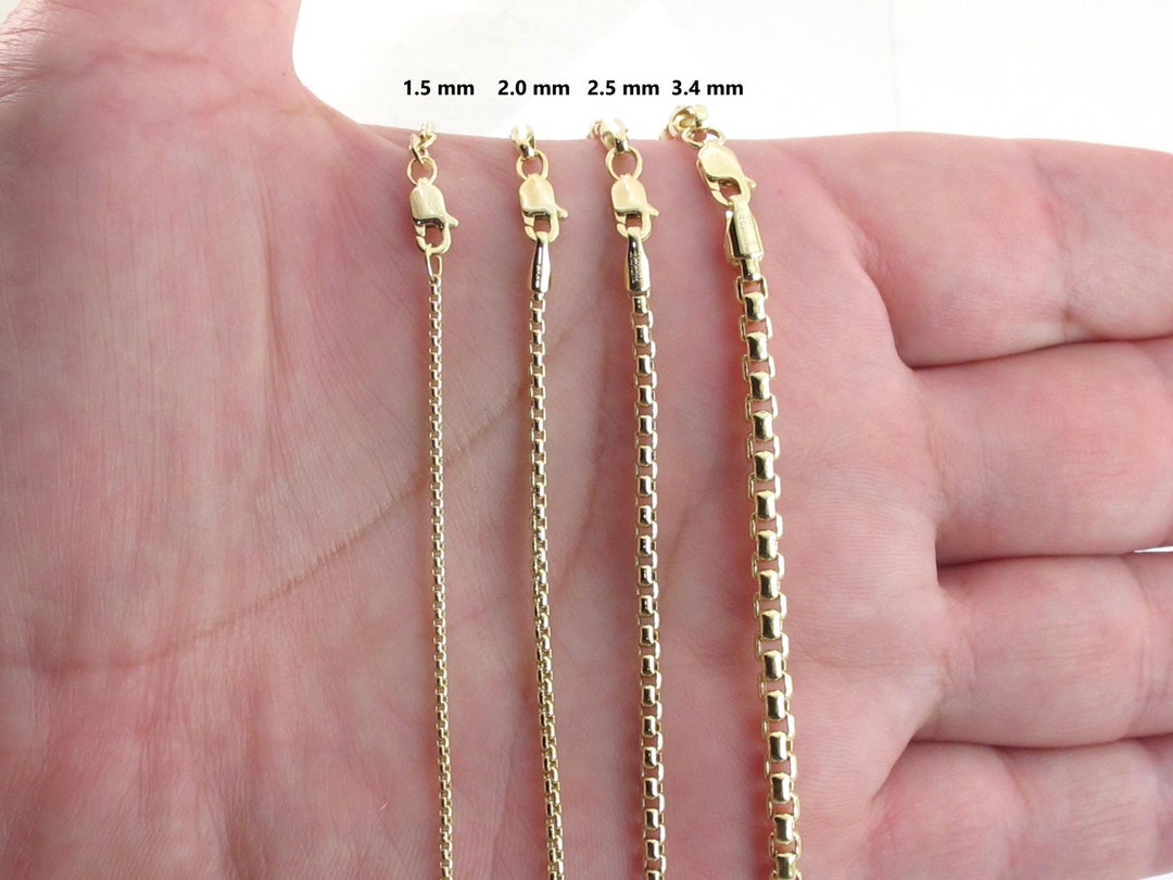 Collar de cadena redonda de oro amarillo macizo de 14 k: joyería