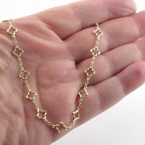 14k Solid Yellow Gold Irish Clover Bracelet And Necklace - 7" , 18" image 4
