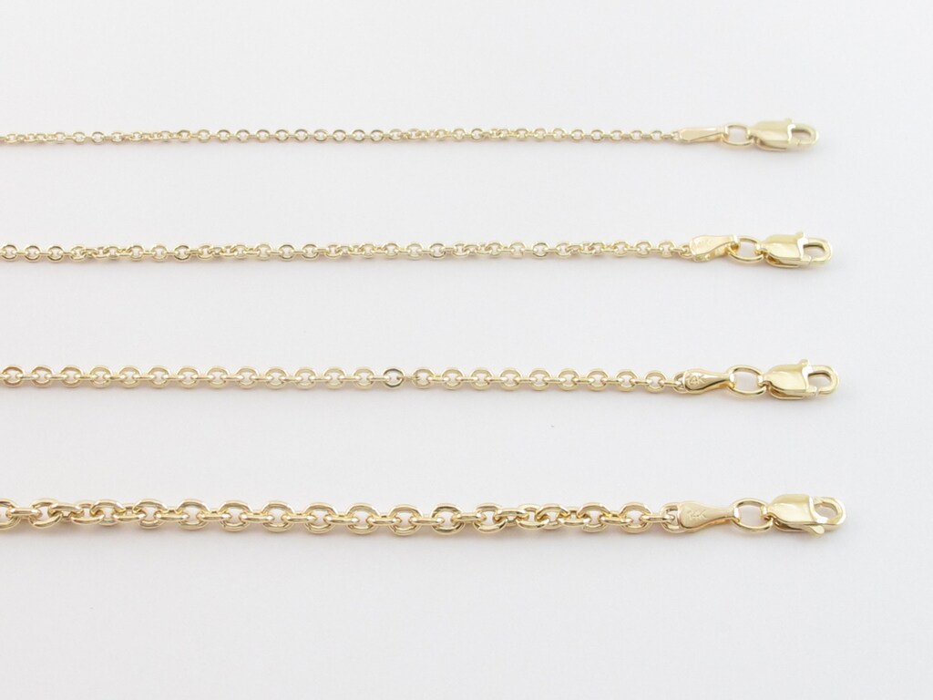 Collana A Catena Forsantina In Oro Giallo 14K - Larghezza 1,5 Mm, Varie Lunghezze, In Confezione Regalo