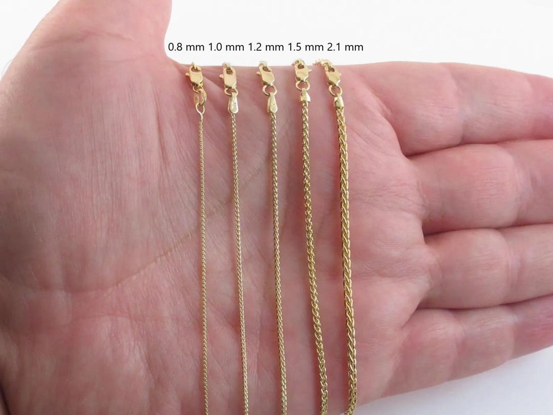 Collana In Oro Giallo 14K A Grano Rotondo – Larghezza 1.5 Mm – Lunghezze 40-61 Cm – Per Ciondolo O Da Sola