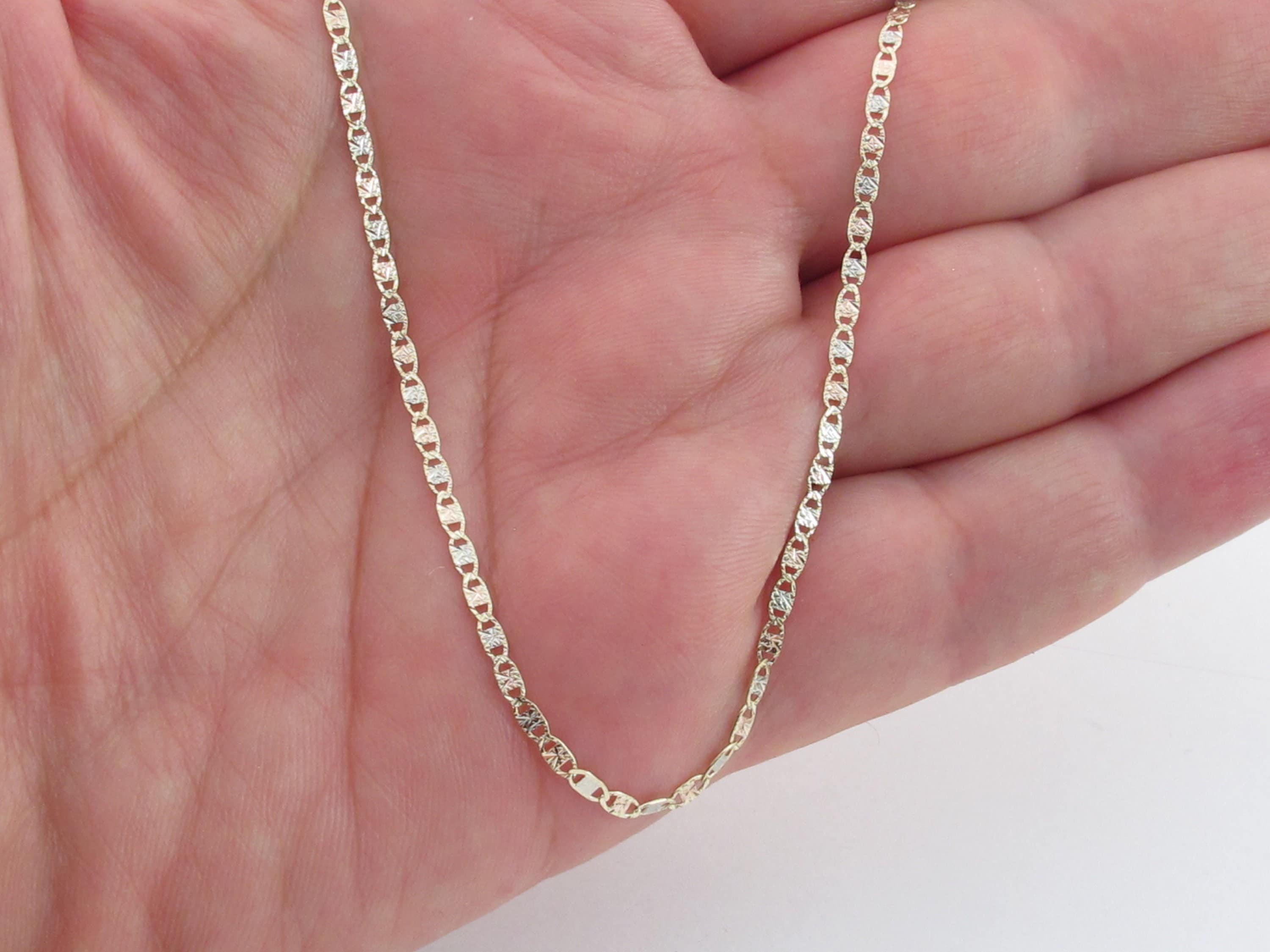 Cadena de ancla de oro amarillo, blanco y rosa de 14 k (40,6 cm, 45,7 cm y  50,8 cm) - Etsy México, image size:3000x2250