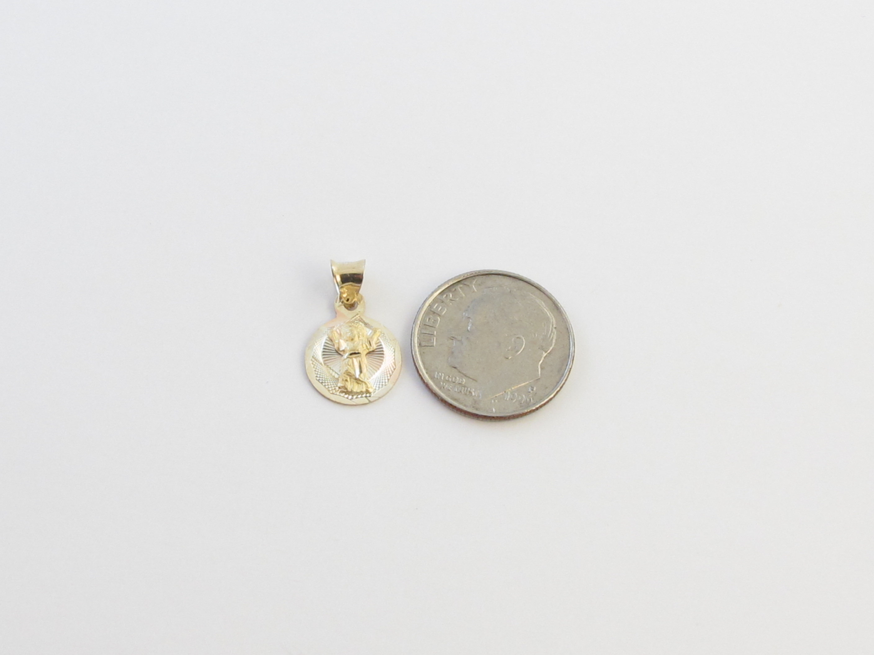 14k Yellow White Rose Gold Virgin Mary Charm Pendant - Lady of ...