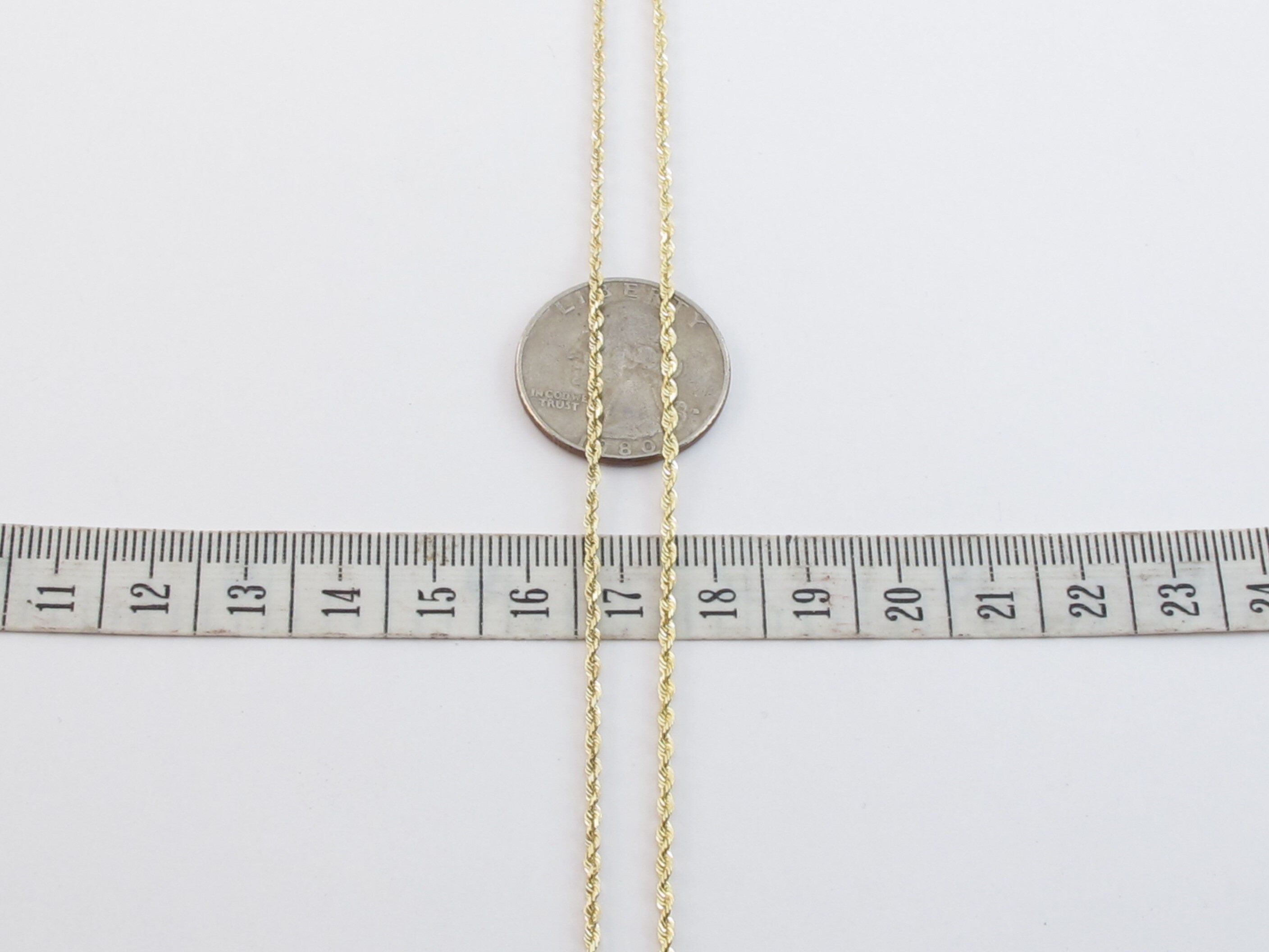 14k Solid Yellow Gold Rope Ankle Bracelet 10 1.5 Mm Etsy