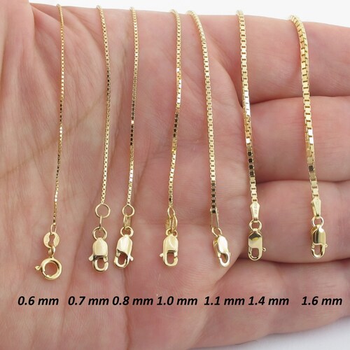 14k Yellow Gold Classic Box Chain 0.6mm main image 1