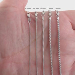 14k Solid White Gold Wheat Chain Necklace: Fine Jewelry Pendant Chain