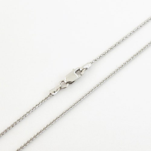 14k White Gold Wheat Chain Necklace 16 