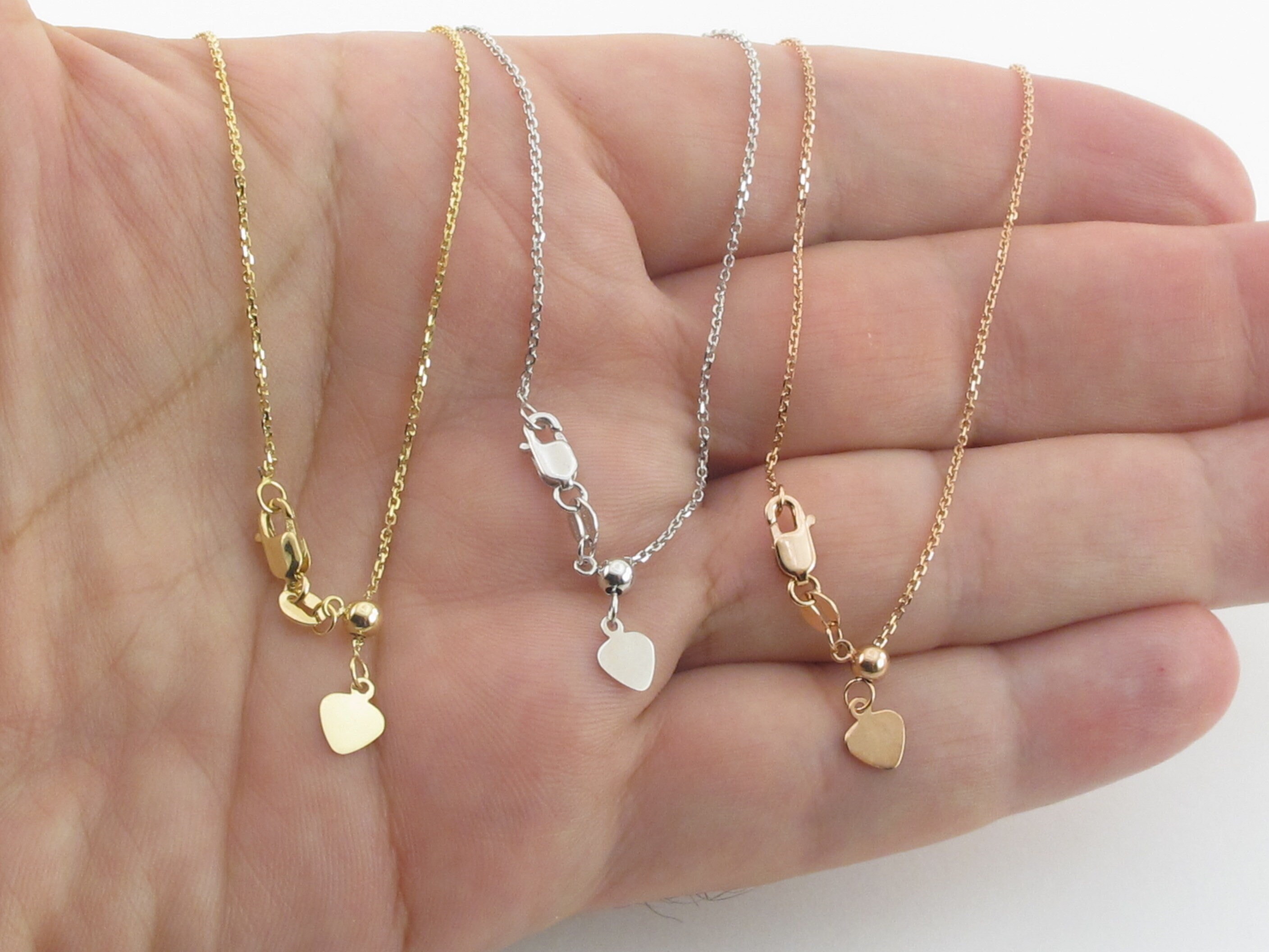 14K Gold Light Cable Chain Necklace with Lobster Lock