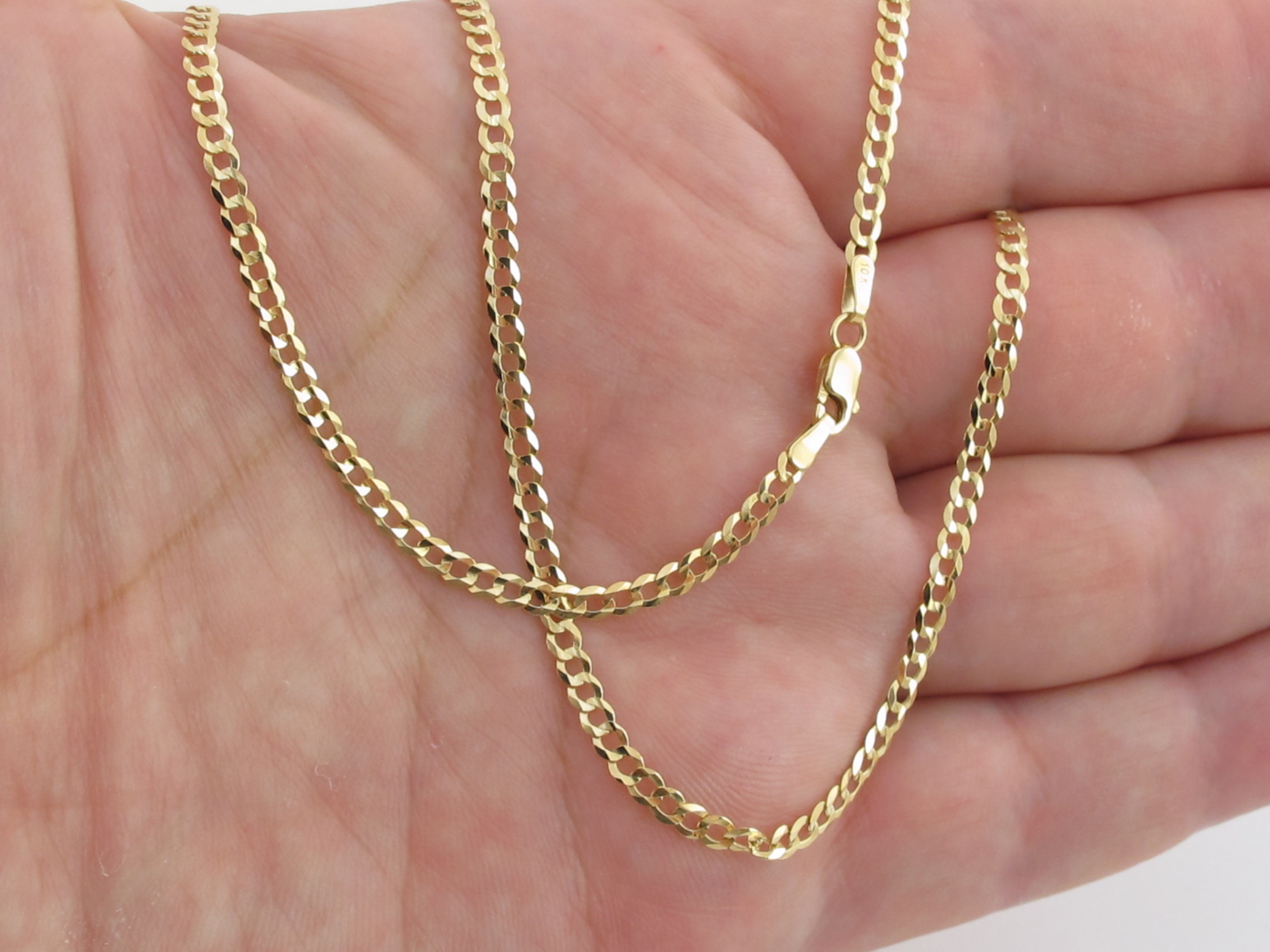 10k Solid Yellow Gold Cuban Curb Link 