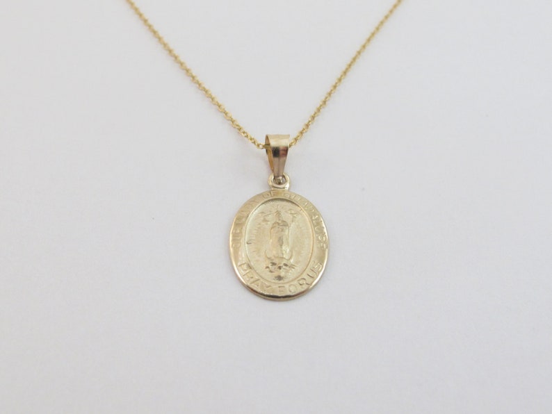 14k Solid Yellow Gold Lady of Guadalupe Charm Necklace 16" 18" 20" - Etsy