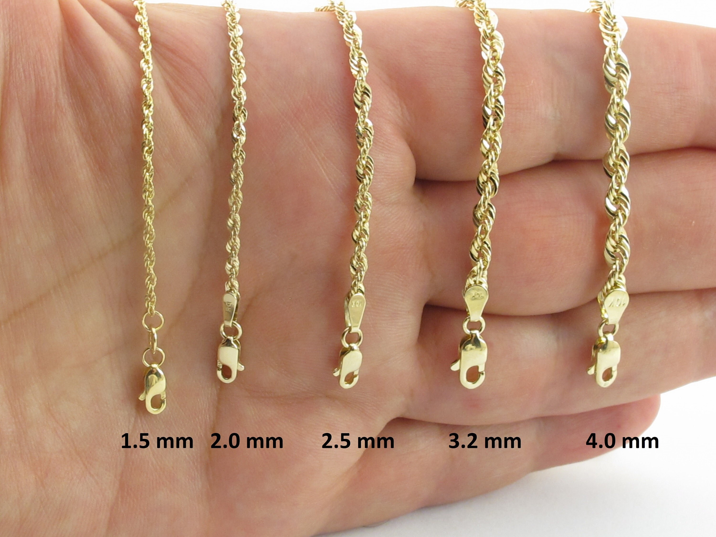 ロープチェーン 10k rope chain ダイヤモンドカット 10Kイエローゴールド ダイヤモンドカット ロープチェーン 16