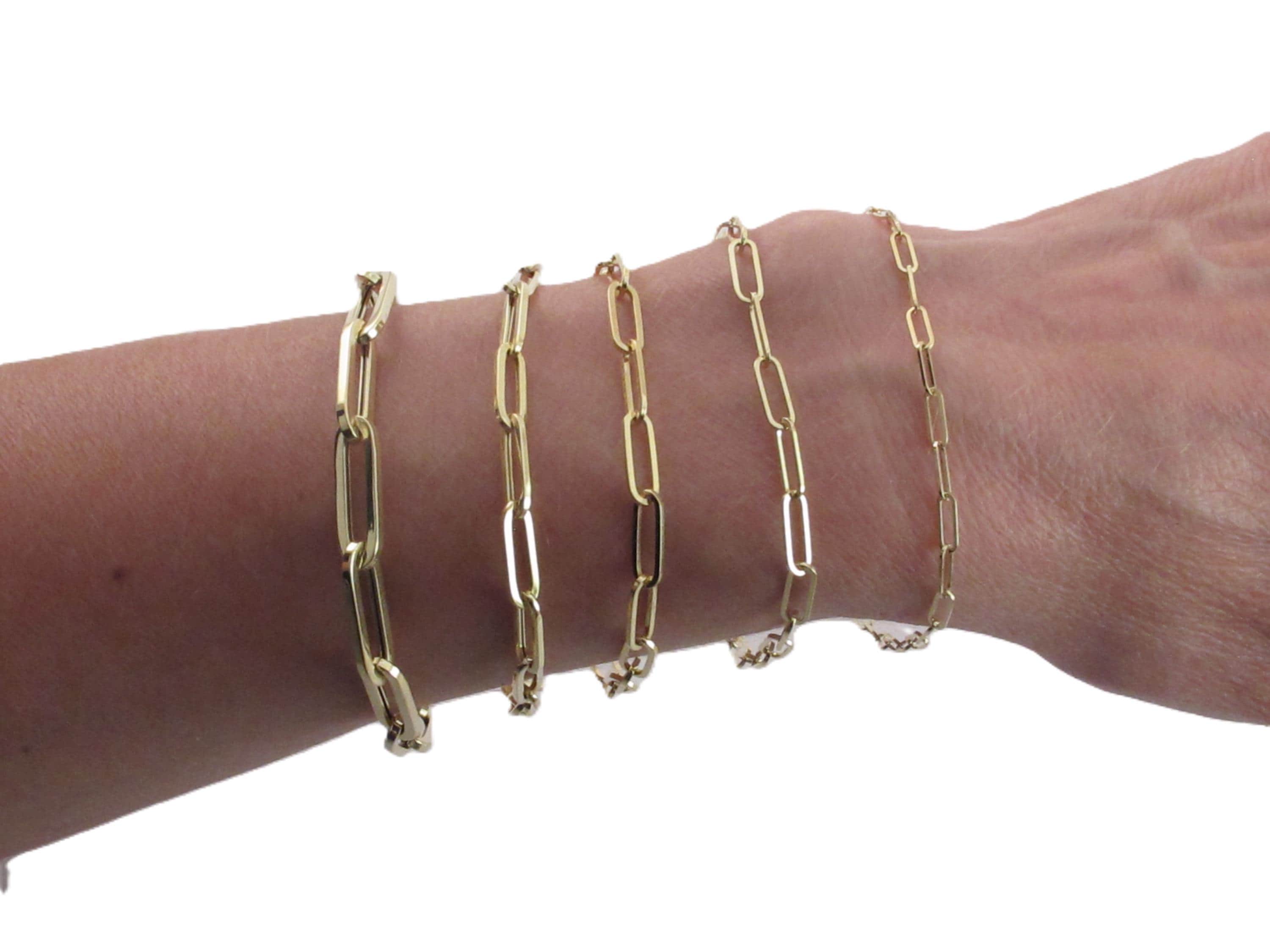 Klassisches Armband 14K Gelbgold Massiv Ovalrunde Kettenglieder NOS